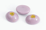 Vintage 8mm x 10mm Light Purple Oval Cabochon with Yellow Flower (2 Pcs) #XS46-B-9