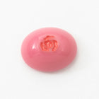 Vintage 8mm x 10mm Pink Oval Cabochon with Pink Flower (2 Pcs) #XS46-C-1
