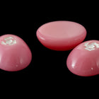 Vintage 8mm x 10mm Pink Oval Cabochon with White Flower (2 Pcs) #XS46-C-4