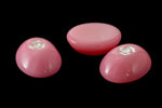 Vintage 8mm x 10mm Pink Oval Cabochon with White Flower (2 Pcs) #XS46-C-4