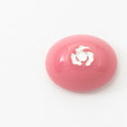 Vintage 8mm x 10mm Pink Oval Cabochon with White Flower (2 Pcs) #XS46-C-4