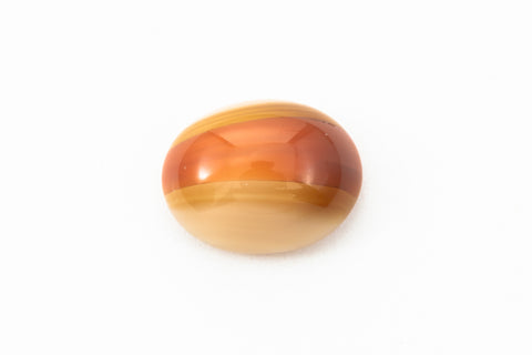 Vintage 8mm x 10mm Terracotta/Ochre Stripe Oval Cabochon #XS47-E