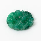 Vintage 6mm x 8mm Jade Green Carved Flower Oval Cabochon #XS5-C Sm