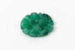 Vintage 6mm x 8mm Jade Green Carved Flower Oval Cabochon #XS5-C Sm