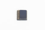 Vintage 7mm Dark Blue Square With Silver Beaded Edge #XS52-A