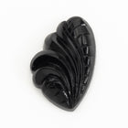 Vintage 12mm x 18mm Black Deco Feather Plume Cabochon #XS54-A