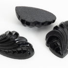 Vintage 12mm x 18mm Black Deco Feather Plume Cabochon #XS54-A