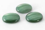 Vintage 8mm x 9.5mm Dark Green Stripe Oval Cabochon #XS7-A