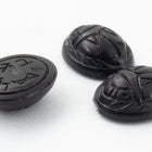 Vintage 8mm x 10mm Black Scarab Cabochon #XS77-A