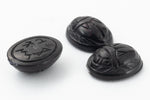 Vintage 8mm x 10mm Black Scarab Cabochon #XS77-A
