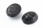 Vintage 8mm x 10mm Black Scarab Cabochon #XS77-A