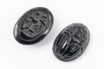 Vintage 10mm x 14mm Black Scarab Cabochon #XS77-B
