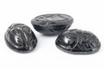 Vintage 10mm x 14mm Black Scarab Cabochon #XS77-B