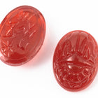 Vintage 10mm x 14mm Translucent Carnelian Scarab Cabochon #XS79- B
