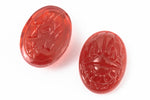 Vintage 10mm x 14mm Translucent Carnelian Scarab Cabochon #XS79- B