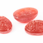 Vintage 10mm x 14mm Translucent Carnelian Scarab Cabochon #XS79- B