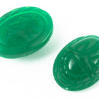 Vintage 10mm x 14mm Jade Green Scarab Cabochon #XS79-C