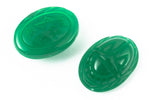 Vintage 10mm x 14mm Jade Green Scarab Cabochon #XS79-C