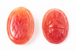 Vintage 13mm x 18mm Carnelian Scarab Cabochon #XS79-F