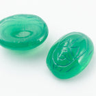 Vintage 6mm x 8mm Jade Green Scarab Cabochon #XS81-A