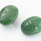 Vintage 6mm x 8mm Olive Green Scarab Cabochon #XS81-B