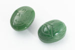 Vintage 6mm x 8mm Olive Green Scarab Cabochon #XS81-B