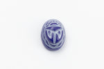 Vintage 6mm x 8mm Blue/White Scarab Cabochon #XS81-H