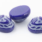 Vintage 6mm x 8mm Blue/White Scarab Cabochon #XS81-H