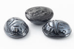 Vintage 10mm x 12mm Hematite Scarab Cabochon #XS81-I