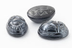 Vintage 10mm x 14mm Hematite Scarab Cabochon #XS81-J
