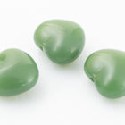 8mm Green Half Drilled Heart Bead (2 Pcs) #XS87-B-2
