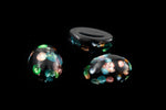 Vintage 6mm x 8mm Black Confetti Oval Cabochon #XS88-B