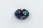 Vintage 6mm x 8mm Blue Confetti Oval Cabochon #XS88-D