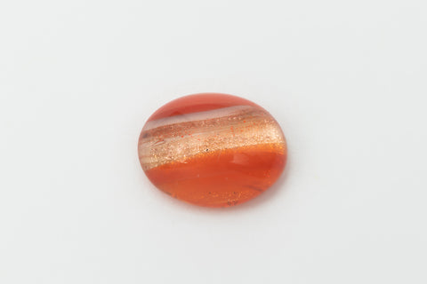 Vintage 8mm x 10mm Rose Gold/Burnt Orange Stripe Oval Cabochon #XS99-C