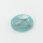 Vintage 8mm x 10mm Rose Gold/Sky Blue Stripe Oval Cabochon #XS99-E