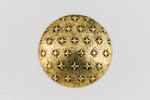 32mm Antique Gold Domed Circle with Crosses #ZWS051-General Bead